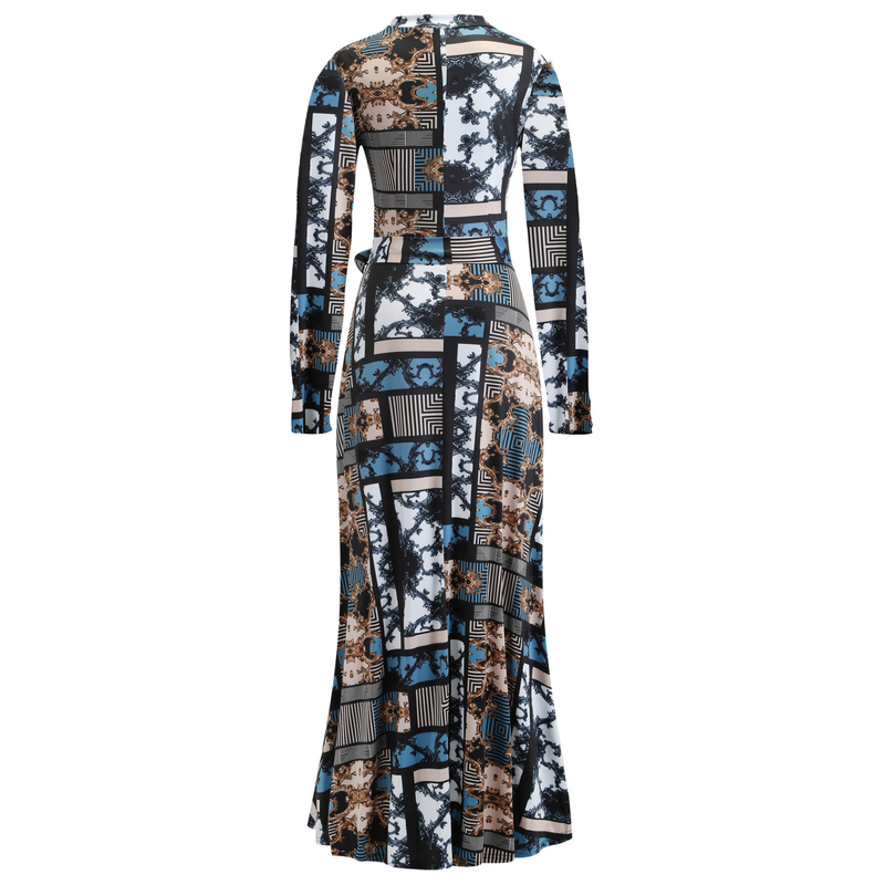 Abito con gonna altalena stile moda con stampa digitale_voghion.com