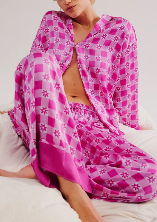 Damen Nachtwäsche Pyjamas Lose Home Kleidung Langarm Hemd Hosen Set Damenbekleidung_voghion.com