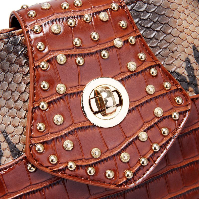 Women's Bag Tote Snake Pattern Shoulder Handbag Document Bag_voghion.com