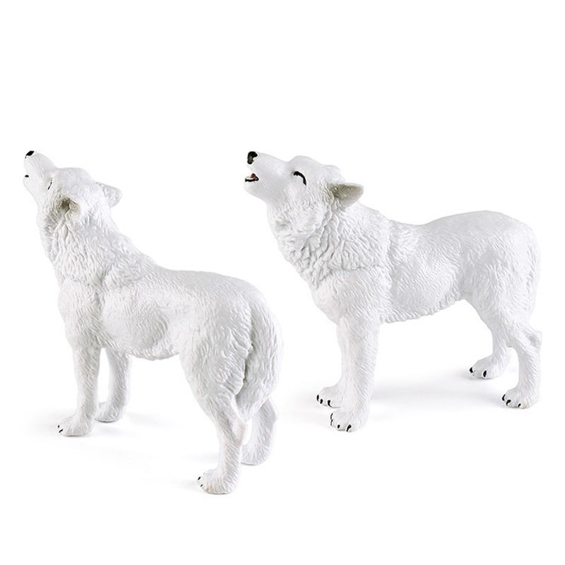 Arctic Wolf Model Various Realistic White Wolf Static Model Ornament Plastic Wild Animal Figurine Mini TV Table Decor Kids Educational Toy_voghion.com