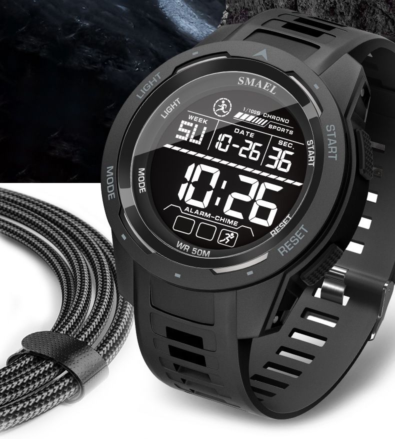 Unisex Digital Sports Watch With LED Backlight, Waterproof, Multi-Function, Stylish Design For Outdoor & Daily Wear Multifunctional Watch_voghion.com
