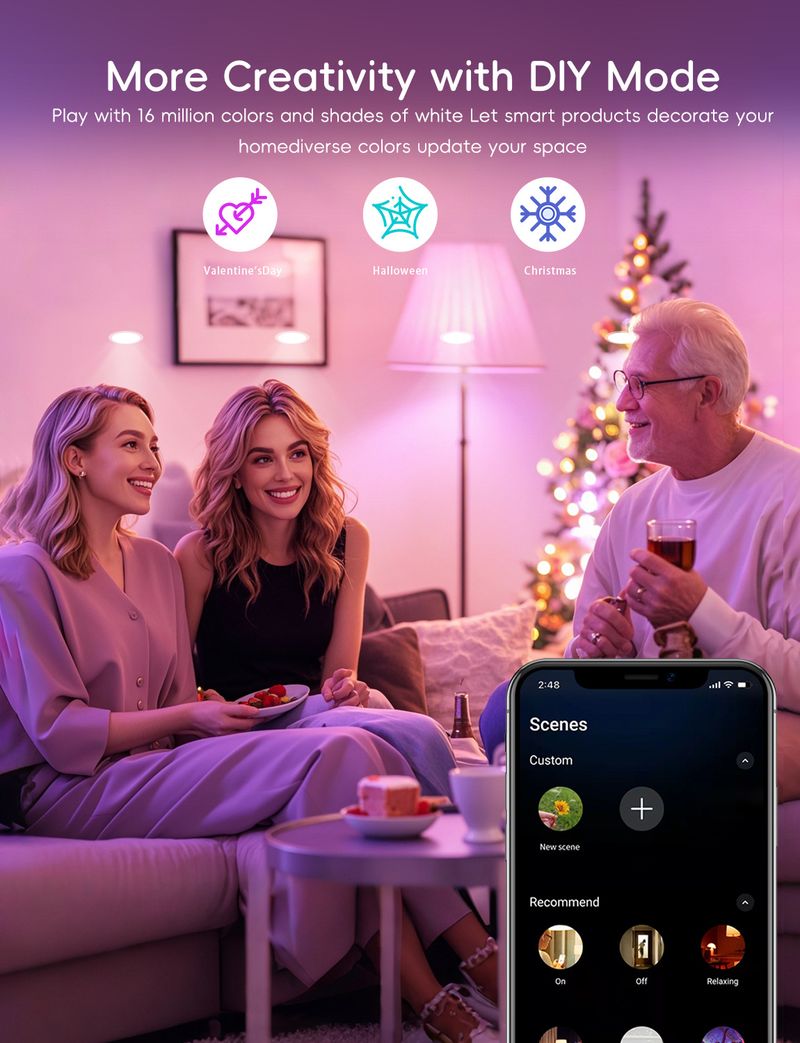 Ampoules intelligentes Wi-Fi Bluetooth, variateur de couleur, télécommande vocale Alexa, 11 W_voghion.com