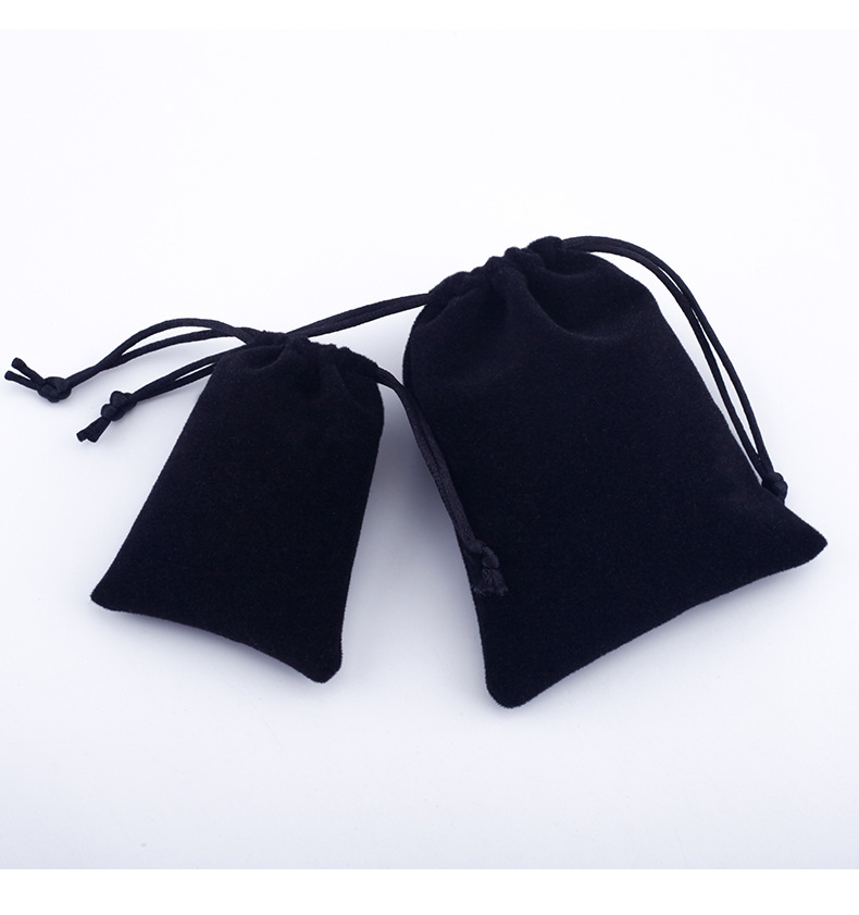 Cosmetics, Lipstick, Velvet Cloth Bags, Jewelry, Drawstring Drawstring Pockets, Earphones, Velvet Cloth Storage Bags, Black Women's Velvet Cloth Bags_voghion.com