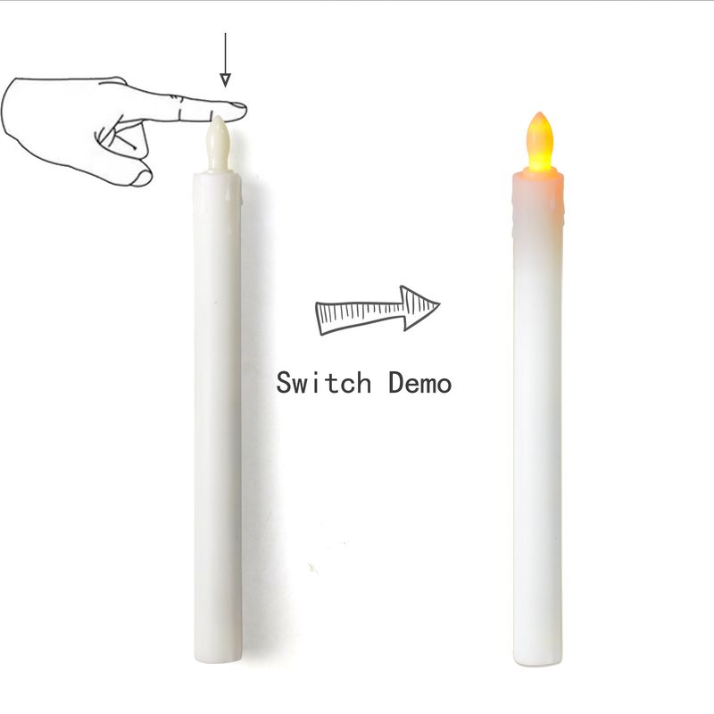 THIKIN Flammenlose LED-Kerzen mit Fernbedienung – Dekorative Lichter mit langem Stab für Hochzeit, Kirche, Weihnachten, Heimdekoration_voghion.com