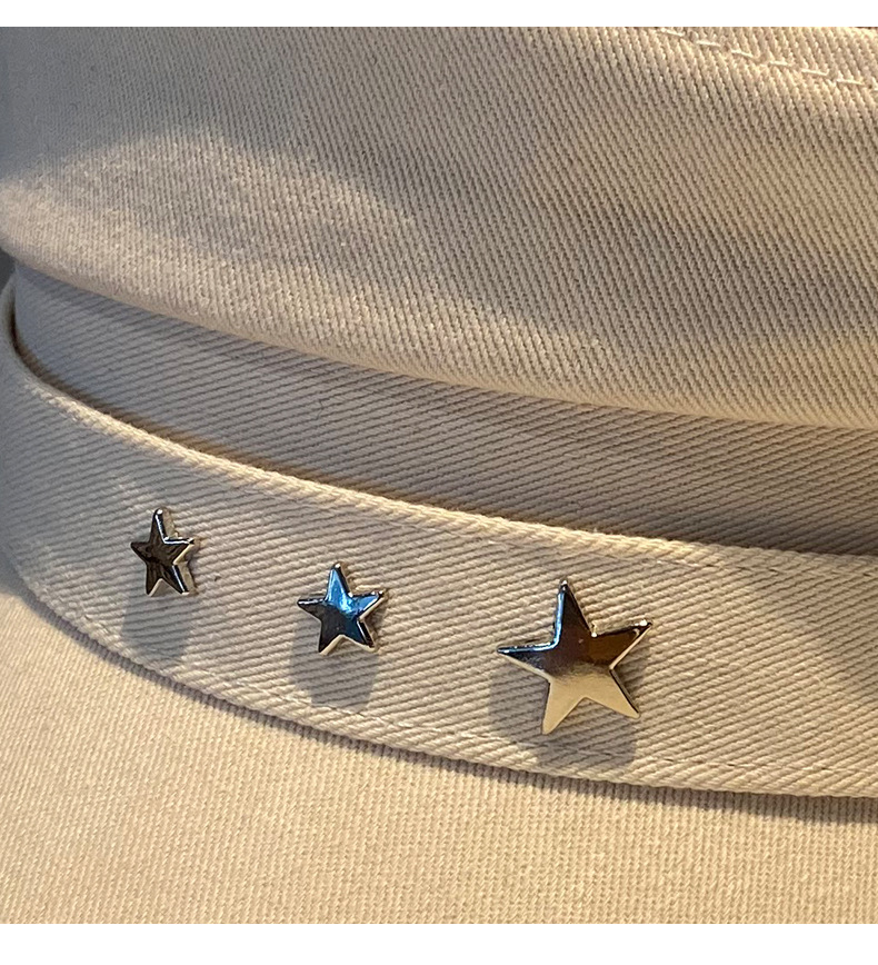 Black Star Duck Tongue Berretto britannico per bambini autunno e inverno New Sea Military Style Edizione coreana Giornale_voghion.com