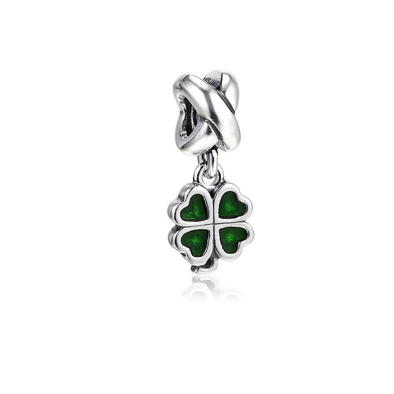 Dora Bianco Rame Placcato Argento Magnolia Fiocco di Neve Ciondolo Quadrifoglio Ciondolo Perline Fai da Te Accessori Perline_voghion.com