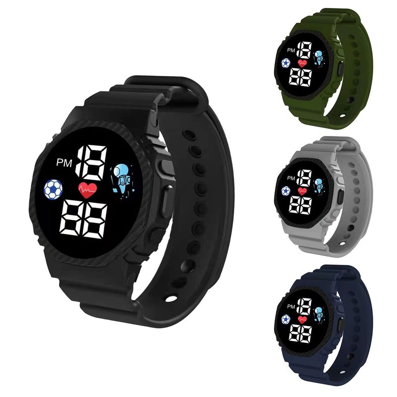 Orologio digitale sportivo a LED quadrato luminoso elettronico Xinweiqing per studenti, da uomo, da donna e da bambino_voghion.com