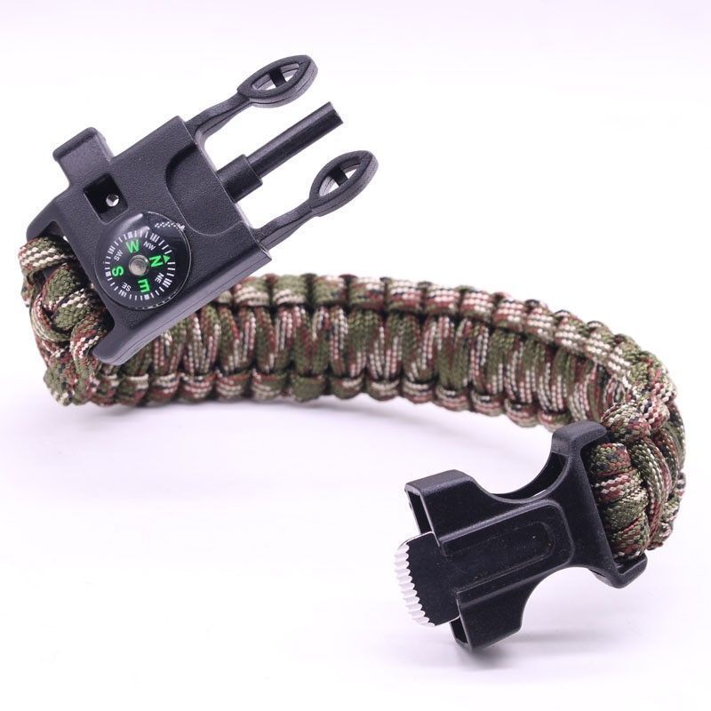 Umbrella Rope Flint, Multifunctional Compass, Tactical Bracelet, Outdoor Mountain Climbing And Rescue Whistle Survival_voghion.com