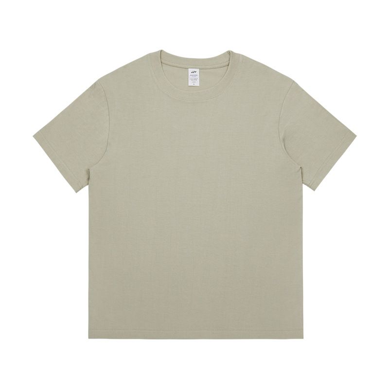 2025d Drei Seewale|230g Kurzarm Xinjiang Gekämmte Baumwolle Herren Einfarbig Weiß Trendy Lose Blank T-Shirt_voghion.com