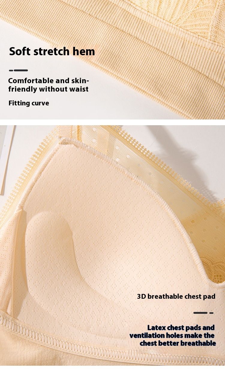 Spring and summer lace back camisole vest, fixed cup gathering, no steel ring, strapless, thin sports base underwear for_voghion.com