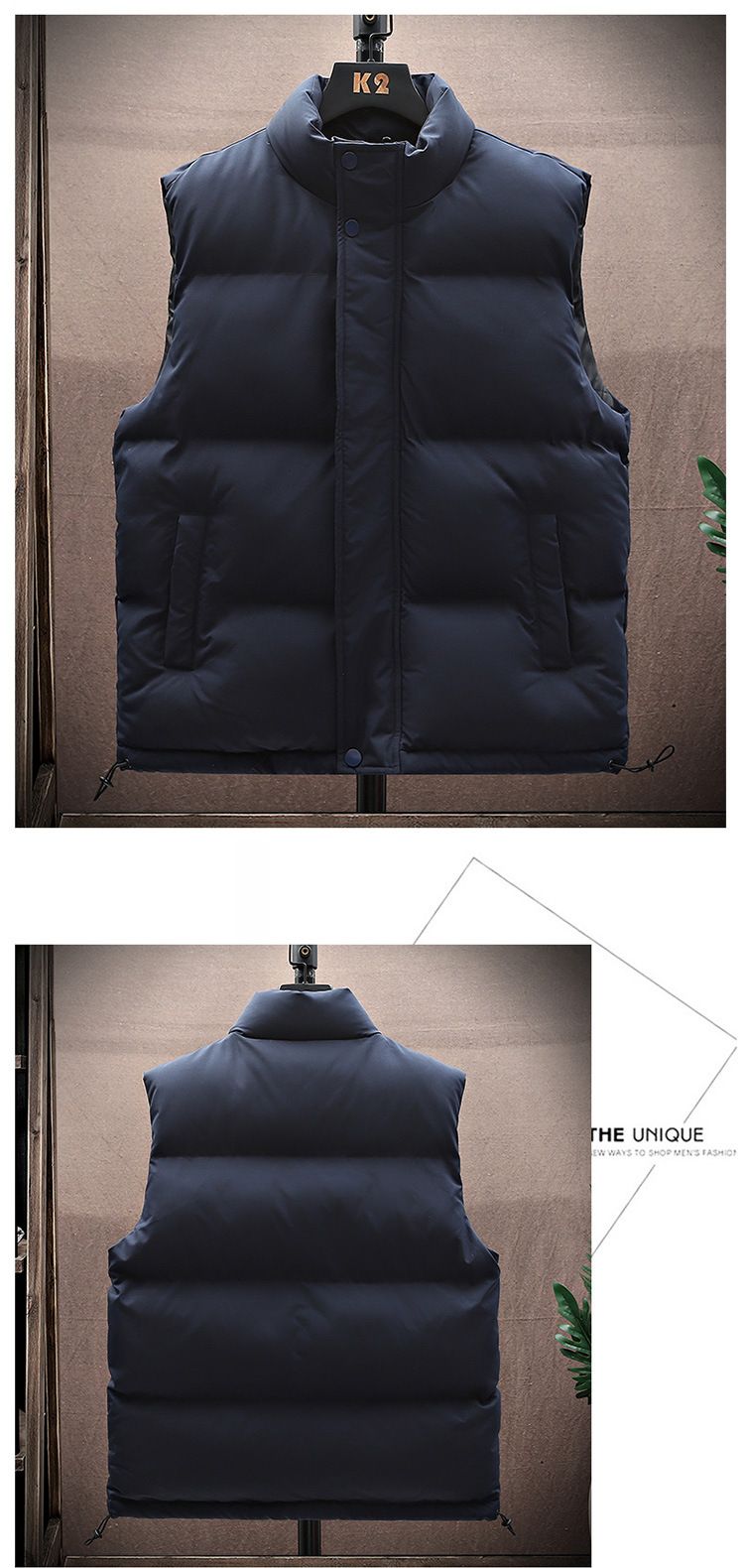 Men's Clothing Cotton Vest Thick Warm Waistcoat Men's Quilted Puffer Vest Winter Warm Sleeveless Jacket Lightweight Casual Outerwear For Cold Weather_voghion.com