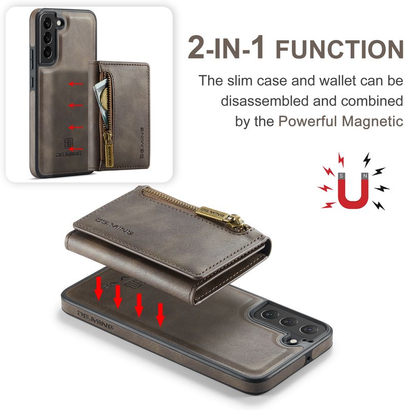 M5 Samsung S22 pretaizdzīšanas birstes RFID rāvējslēdzēja maka telefona maciņam S22 Plus magnētiskais piesūcekņa sadalītais aizsargmaciņš_voghion.com