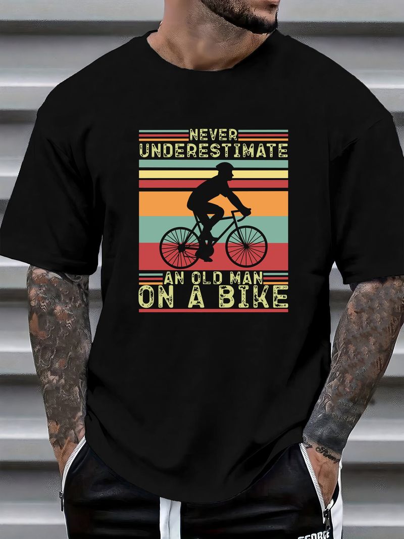 Maglietta "Non sottovalutare mai un vecchio in bicicletta", maglietta da ciclismo per uomo, regalo per papà ciclista, nonno ciclista, regalo per la festa del papà, Gi Soft Summer_voghion.com