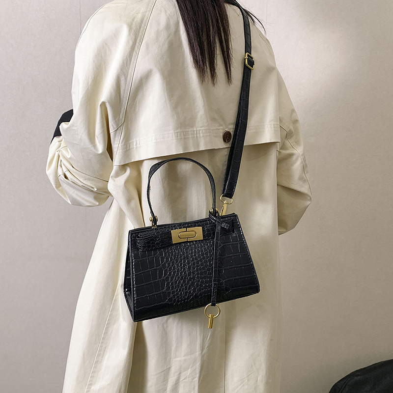 High-grade temperament ladies fashion niche stone pattern crossbody retro shoulder bag_voghion.com
