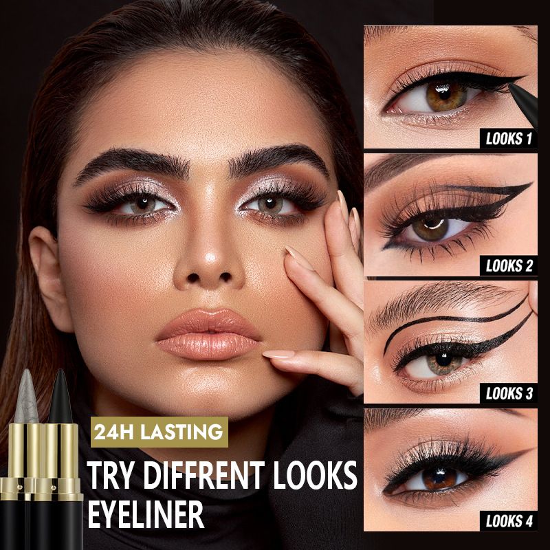 MISS ROSE Pointed - Tip Eyeliner Gelstift - 3 - Farben, wasserfest, intensive Einzelfarbe, kreieren Sie einen bezaubernden Eyeliner mit einem Strich_voghion.com