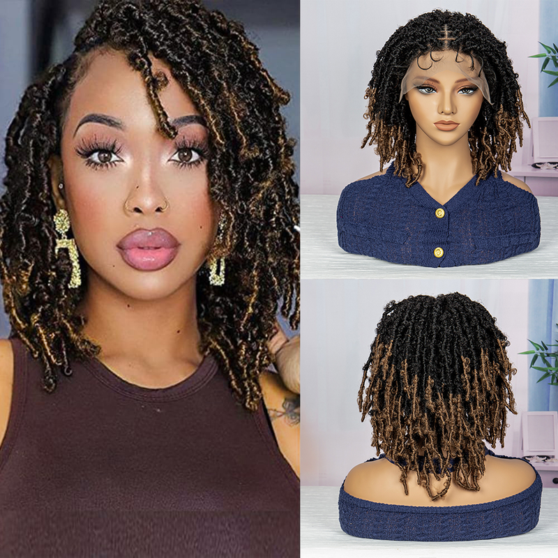 12 Zoll kuerz Bob-Flechtperück 9*6 Spitzen atmungsaktiv, liicht an einfach ze droen natierlech Hoerlinn faarweg blockéiert handgewoben Box Braid Dreadlocks_voghion.com