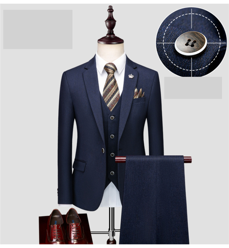 Abbigliamento maschile 2024 Nuovo abito da uomo Business Casual Professional Fit Sposo Groomsmen Matrimonio Tre pezzi Abito alla moda_voghion.com