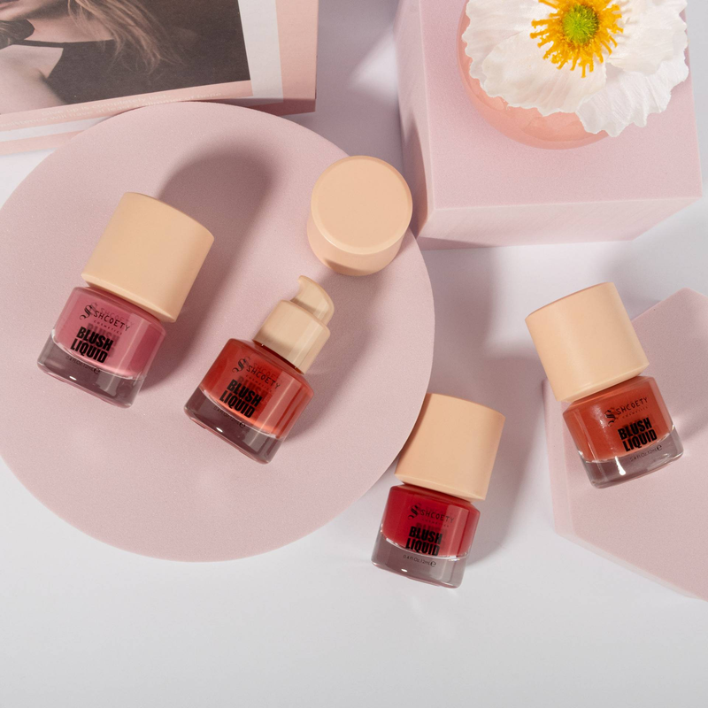 Press Liquid Blush 4 krāsu lūpu un vaigu sārtums 2 ūdens mitrinošs dabīgs konturēšanas izgaismojošs sārtums_voghion.com