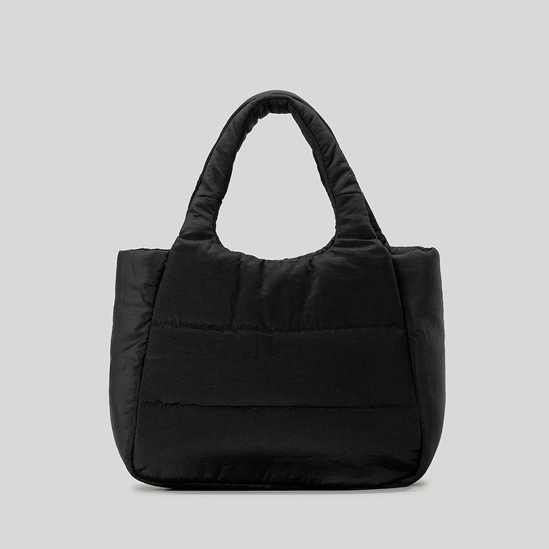 Women's Bags New Nylon Quilted Cotton Tote Bag Women's Striped Lightweight Down Cotton Shoulder Messenger Bag Handbag_voghion.com