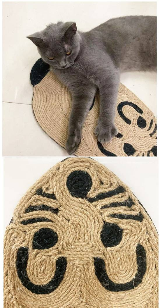 Mouse sisal cat scratch pad, environmentally friendly, sturdy and durable_voghion.com
