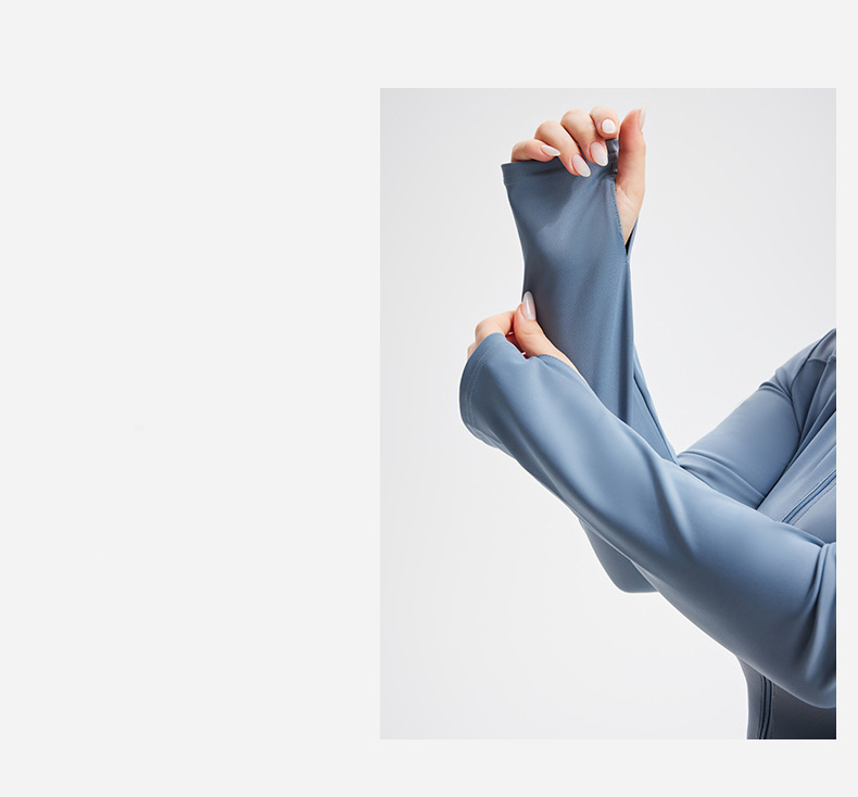 Ženska oblačila, hitro sušeča športna jakna za zaščito pred soncem, dolgi rokavi, ženska jopa z zadrgo, oprijet top, tek, fitnes, joga oblačila_voghion.com