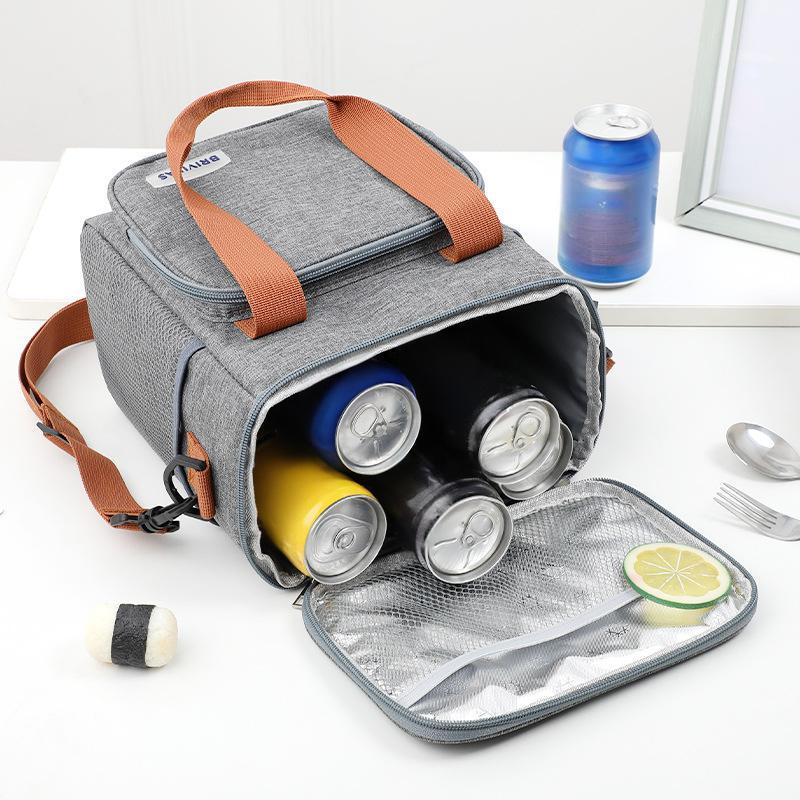 Thickened Round Square Insulated Lunch Bag Leakproof Cooler Tote For Office School Outdoor Thermal Food Container With Handles_voghion.com