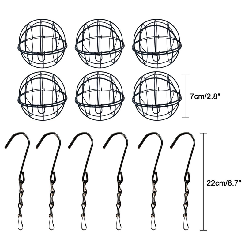 Wildvogel-Futterspender, Metall-Futterball-Set mit hängender Kette, eichhörnchensicher, für den Garten im Freien, Kolibri-Futterspender_voghion.com