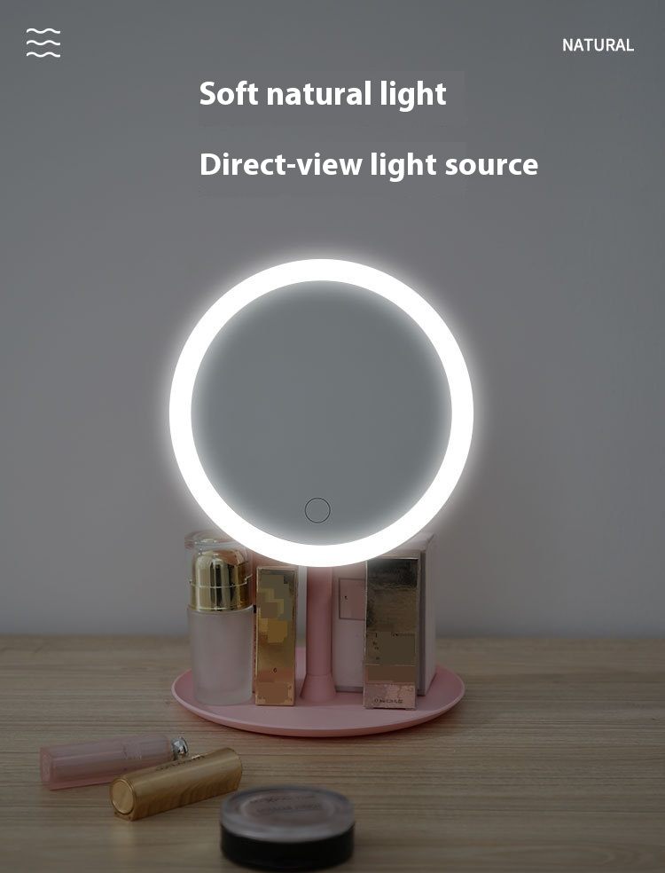 LED-Kosmetikspiegel mit Touch-Steuerung – 3 Farbbeleuchtungsmodi, wiederaufladbar und abnehmbar, perfekt für Zuhause, auf Reisen und als Firmengeschenk_voghion.com