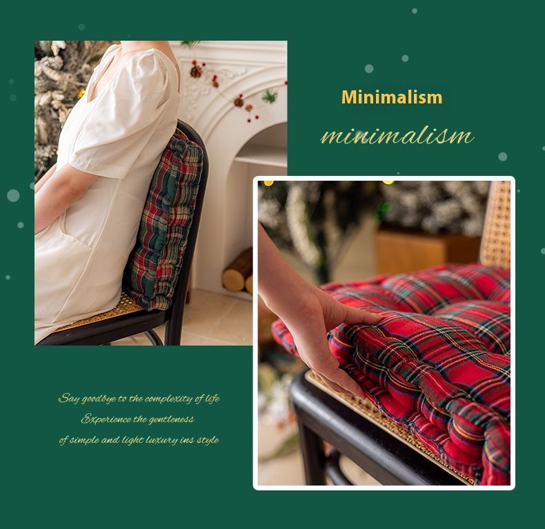 Sitzkissen mit Weihnachtsmotiv – 40 x 40 cm dickes Stuhlkissen aus PP-Baumwolle mit Lendenwirbelstütze für Zuhause und Büro_voghion.com