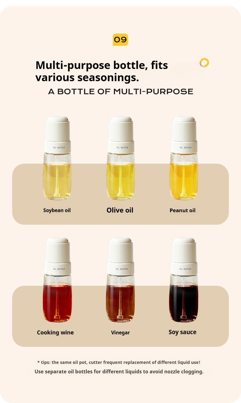 Glass Oil Spray Bottle For Cooking, 200ml Kitchen Oil Mister With Fine Mist Sprayer, Non-Stick Oil Dispenser For Baking, Grilling, Salad_voghion.com