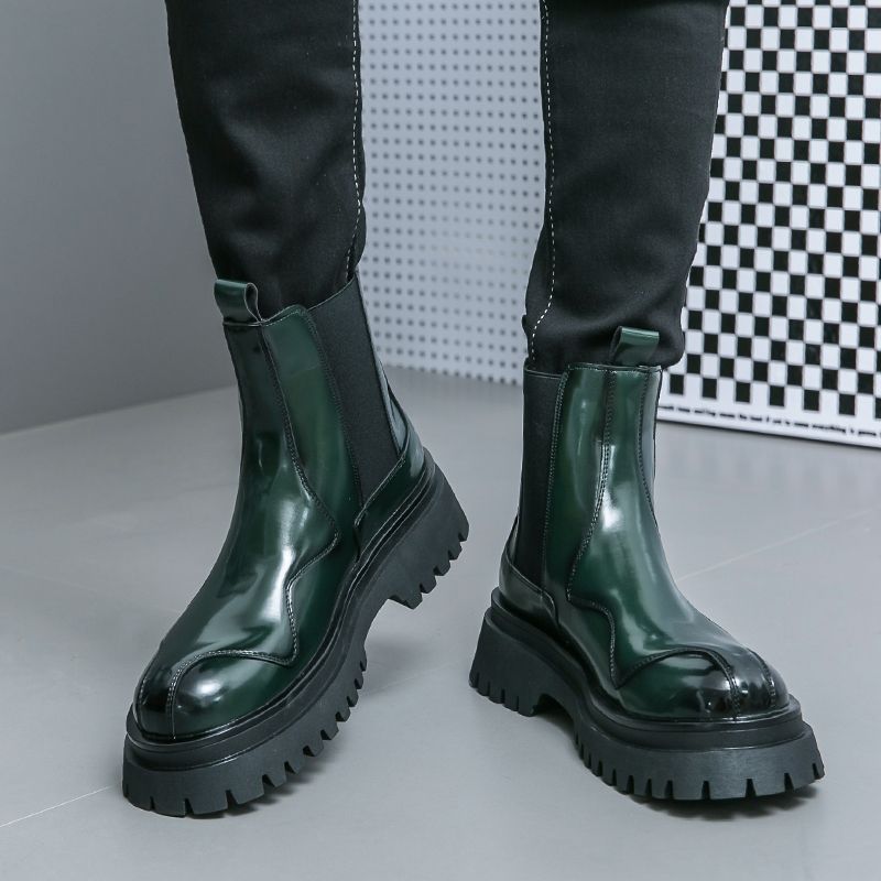 Neue Mode Chelsea Boots Herren Pointy Toe Retro Stiefel Britische Herrenstiefel Lederstiefel Lederschuhe_voghion.com