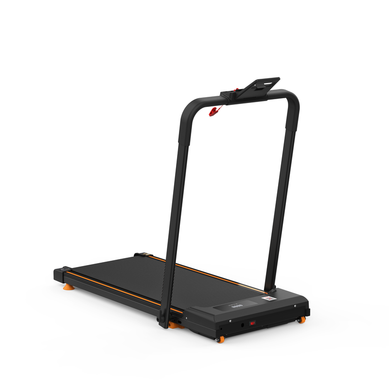2-in-1 compacte loopband onder het bureau voor thuiskantoor, opvouwbare loopband voor wandelen, hardlopen en joggen met helling, draagvermogen van 120 kg_voghion.com