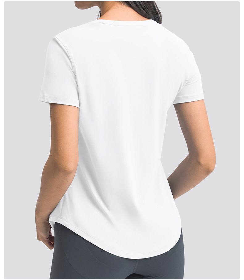 Tricou nou pentru alergare de vară pentru femei, top simplu și largi pentru yoga cu mâneci scurte, îmbrăcăminte sport ușoară și respirabilă pentru alergare și fitness_voghion.com