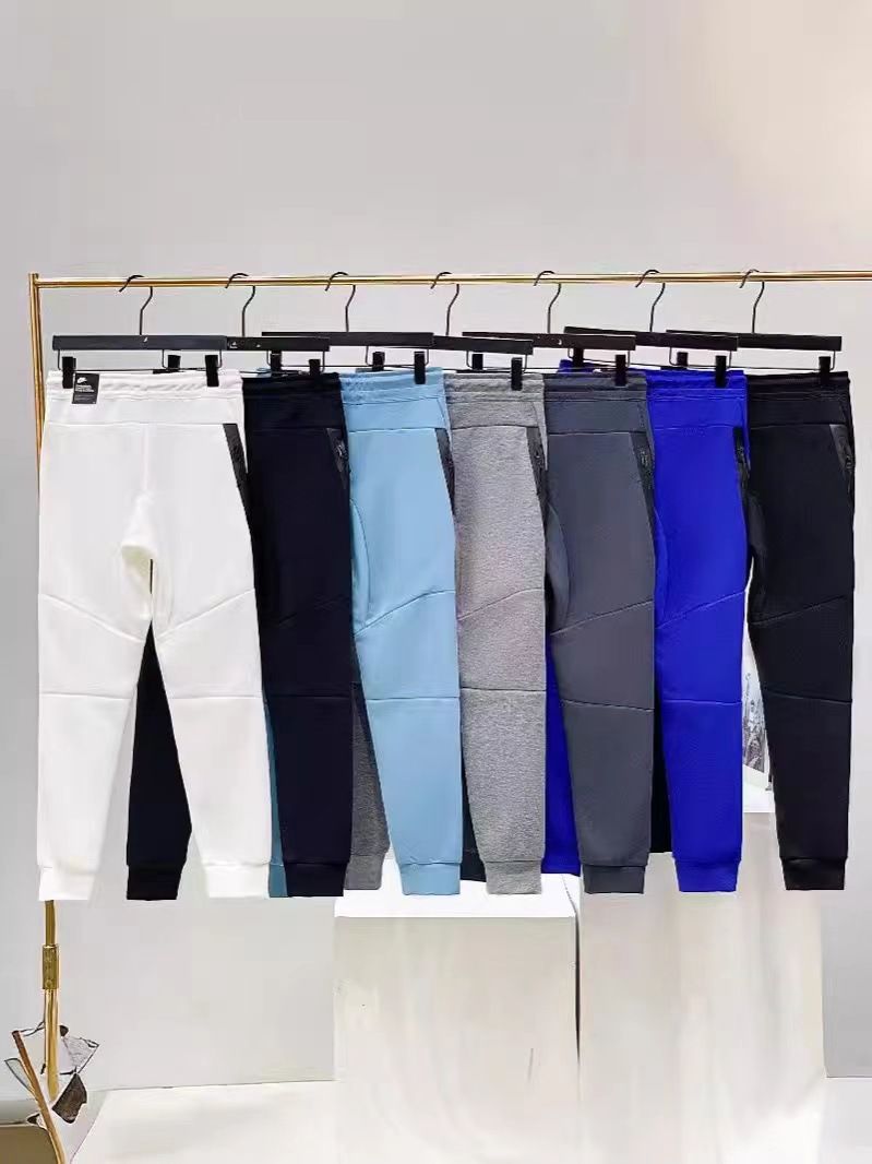 Men's Spring And Autumn New Stitching Sweatpants Air Layer Cotton Sports Casual Pants_voghion.com