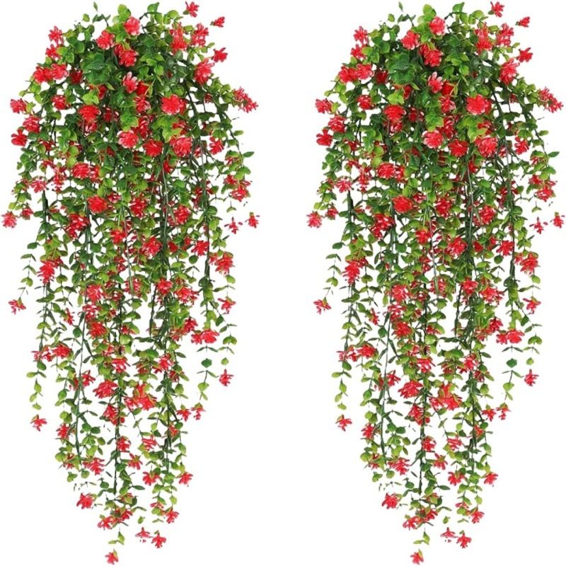 Arredamento per la casa, eucalipto, camelia, rattan, fiori artificiali, cesto appeso, decorazione da parete per soggiorno, interni ed esterni, alta simulazione_voghion.com