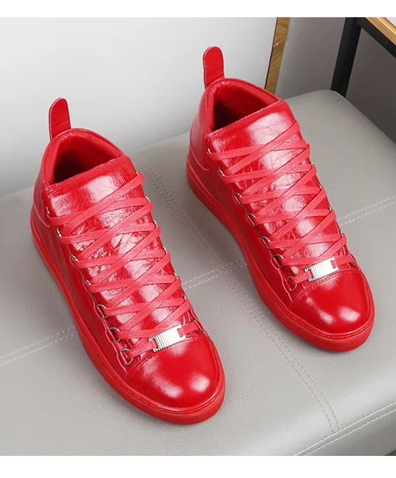 Herrenschuhe Modeschuhe Student Paris Retro Business Echtleder High Top Casual Herrenschuhe_voghion.com