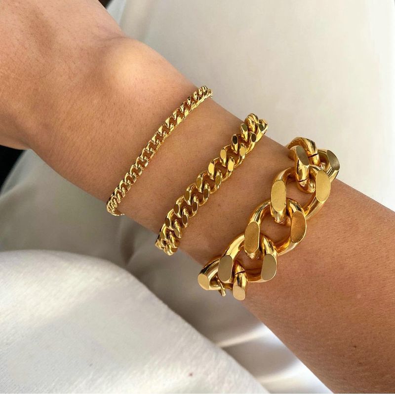 Bracelet Punk Miami cubain en acier inoxydable plaqué or pour hommes, bijoux de 3mm 6mm 8mm 12mm_voghion.com
