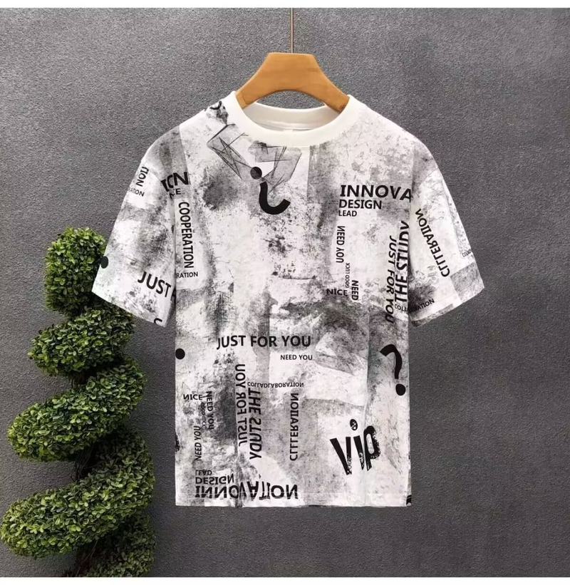 Summer New Short T-shirt For Men Korean Tie Dyed Men's Youth Casual Loose Half Sleeved Upper Garment_voghion.com