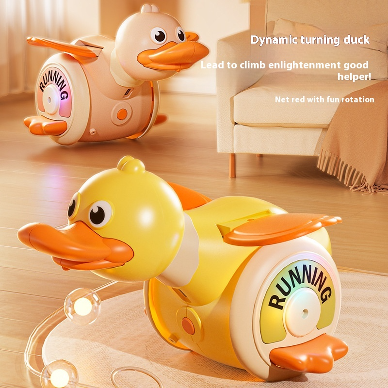 Baby Toy, Electric Rotation, With Sound, Light Effects, Duck Shape, Guide The Baby To Learn To Crawl_voghion.com