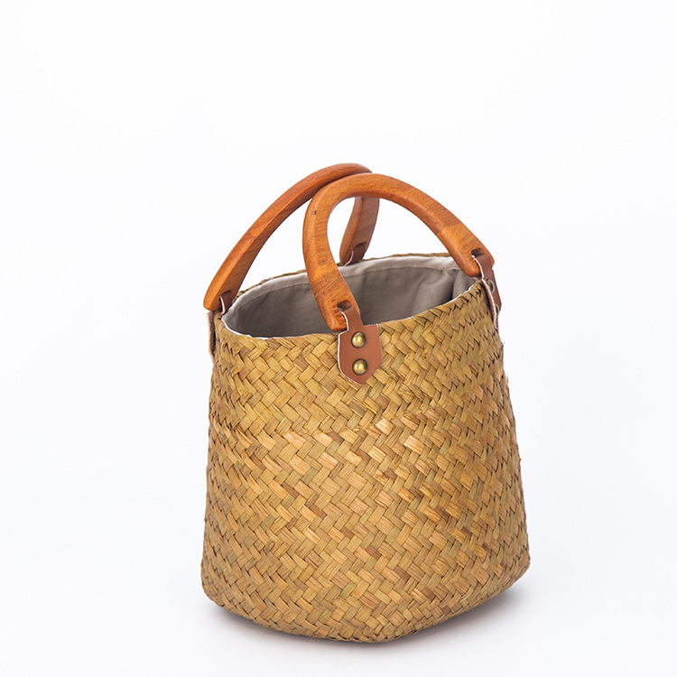 Nuova borsa a mano piccola versatile in paglia intrecciata 2022, semplice borsa da donna di nicchia_voghion.com