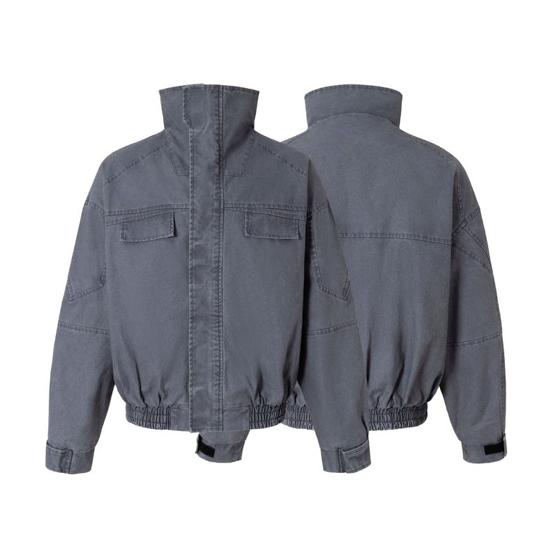 Eon Modish 25 Autunno Nuovo stile americano High Street Giacca con colletto alla coreana e linea strutturata_voghion.com