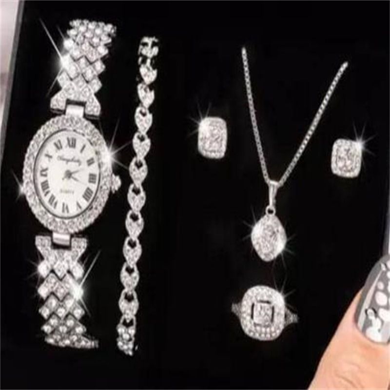 nei voll Diamant Luxus Armband Auer Set Damen Quartz Auer Auer Ënnerstëtzung een_voghion.com