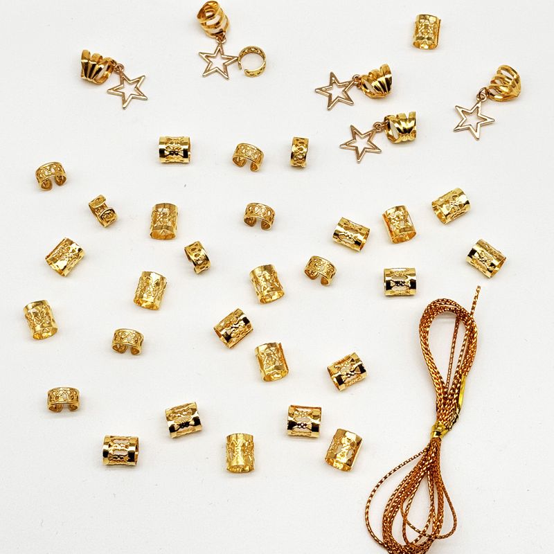 36 pezzi di accessori fai da te per dreadlock per parrucche, i più venduti in Europa e in America, fermagli per capelli da donna con treccia in argento cavo._voghion.com