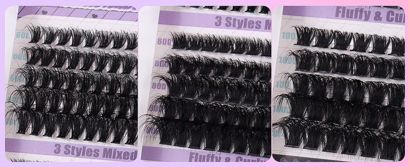 DIY Sectional False Eyelashes - 100D D-Curl Messy Thick Curly Lashes - Easy To Apply, Long-Lasting - 10 Pairs/Box For Daily/Party_voghion.com