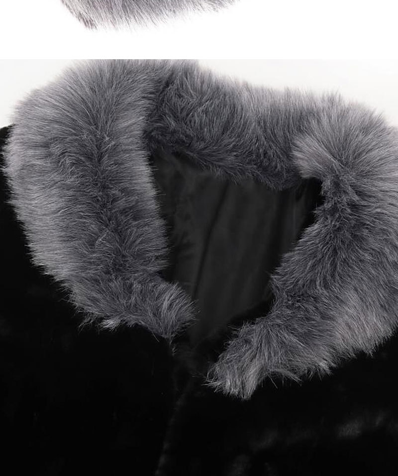 Damenmode-Kaninchenfellmantel, weiß, doppelseitiger Rundhals-Langarm-Pelzmantel_voghion.com