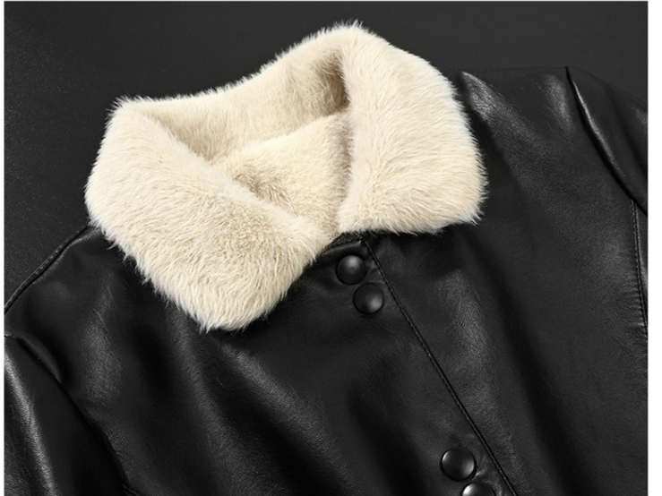 Abbigliamento da donna Hengming giacca in pelle da donna invernale nuovo stile più risvolto in velluto giacca in pelliccia di media lunghezza fabbrica all'ingrosso femminile_voghion.com