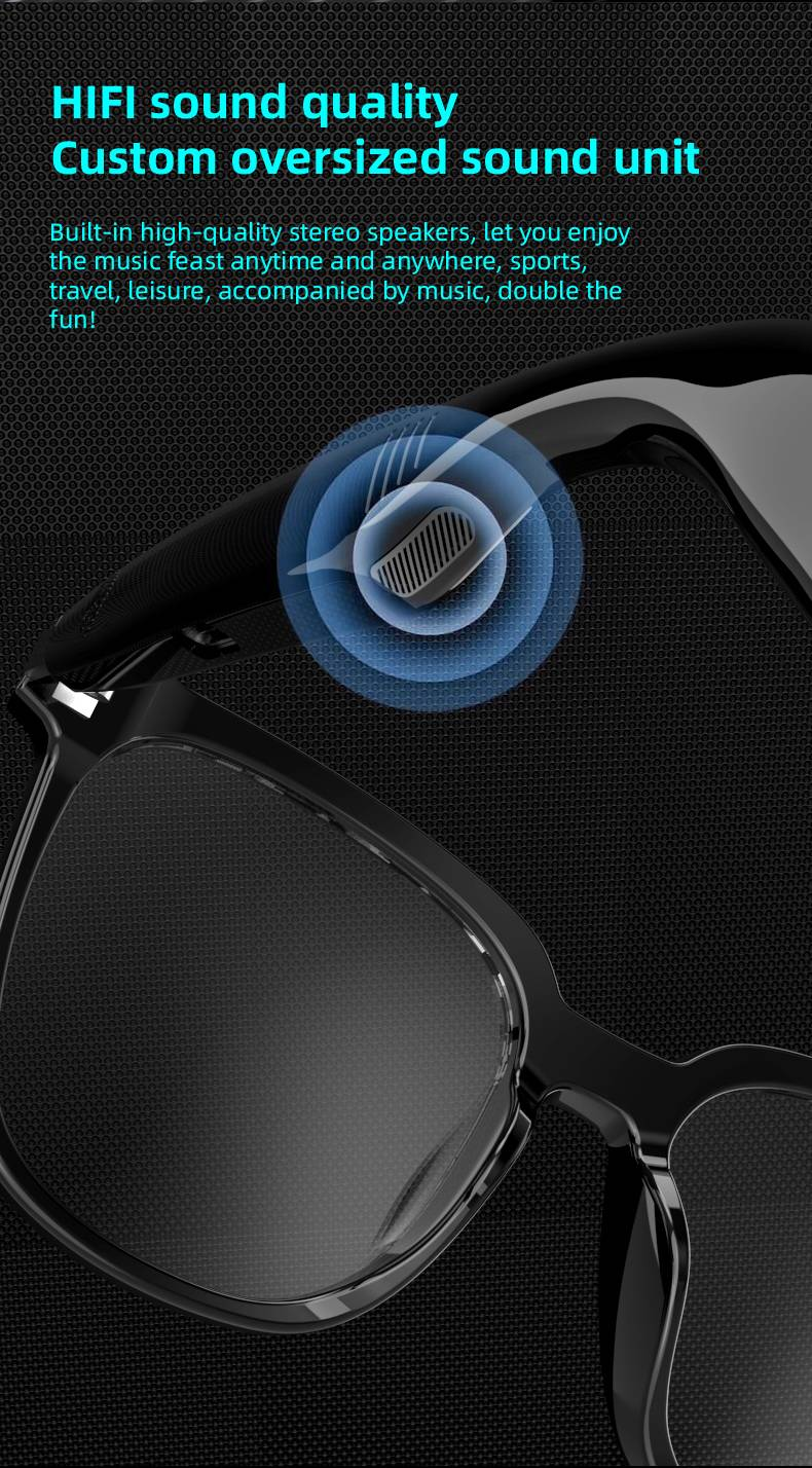 Smart Glasses Open Ear Bluetooth Zonnebril voor Mannen Vrouwen Bluetooth 5.4 Smart Glasses Touch Control Muziek Bellen Met Vervangbare UV-gefilterde Lenzen_voghion.com