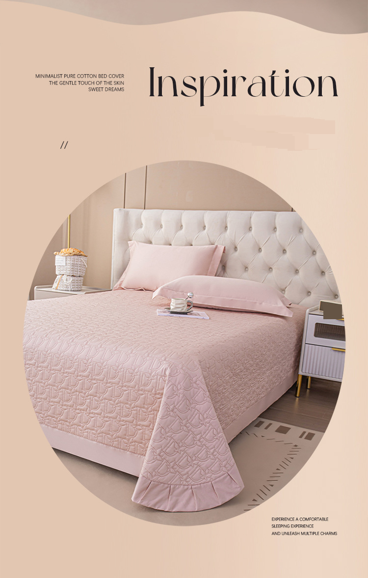 100 Count High End Cotton Silk Bed Cover Three Piece Set For All Seasons Non Slip Quilted Cotton Bed Sheet Single Piece_voghion.com