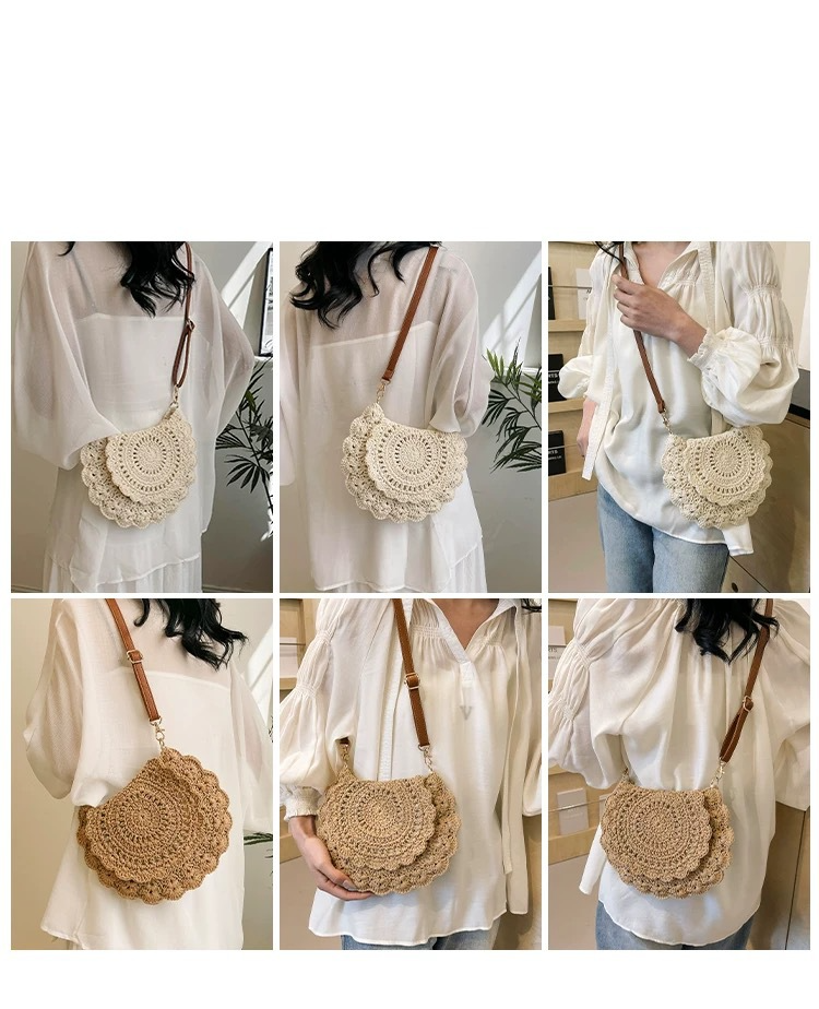 Borsa a tracolla regolabile in tessuto - Borsa da spiaggia estiva per donna_voghion.com