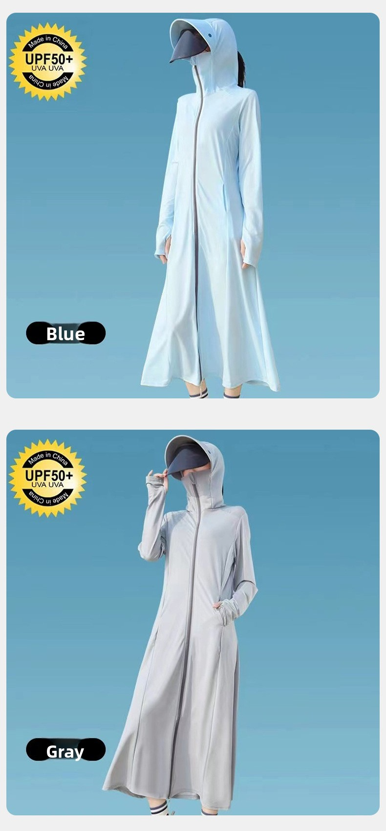 Women's UPF50+ Sun Protection Jacket - Long Sleeve Hooded Ice Silk Coat For Driving & Outdoor Lightweight UV Shielding Cover-Up_voghion.com